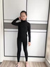 艾卡諾 I.KARNOW德絨保暖內衣兒童雙面加絨半高領(lǐng)女童中大童寶寶秋衣秋褲套裝男童 8156黑色（德絨發(fā)熱 羊絨保暖） 120 曬單實(shí)拍圖