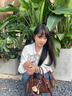 CinvaiKrose【趙昭儀同款】包包女包2025新款手提保齡球包單肩斜挎包生日禮物 咖啡色【送女友老婆女生禮物走心】 曬單實拍圖
