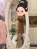 悅戎101801高端帶里襯加厚10山羊絨大衣女中長(cháng)款寬松羊毛呢外套 駝色 S （105-120斤） 曬單實(shí)拍圖