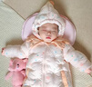 G.DUCKKIDS小黃鴨嬰兒衣服秋冬季套裝新年寶寶冬裝加厚連體衣外套加絨冬款外 桔色 73cm 曬單實拍圖