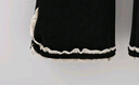 瑪米瑪卡（MOMOCO）童裝女童褲子2025冬款中大童韓版花邊微喇褲 黑色 130 曬單實(shí)拍圖