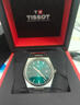 瑞士專(zhuān)柜Tissot天梭手表男士1853超級玩家系列專(zhuān)用禮物防水名表 鋼帶綠面 40mm 曬單實(shí)拍圖