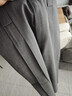 edition西褲女秋新款羊毛精紡深灰色闊腿拖地長褲 深灰色 L 曬單實拍圖