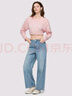 GAP男女裝2025秋季新款logo純棉寬松圓領(lǐng)長袖T恤休閑上衣 淡粉色 M (170/92A) 亞洲尺碼 曬單實拍圖
