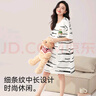 貓人（MiiOW）女士睡衣女夏季純棉舒適圓領(lǐng)休閑時(shí)尚韓版寬松套睡裙可外穿家居服 曬單實(shí)拍圖