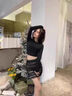 SIINSIIN短款長(cháng)袖T恤女2025新款秋美式辣妹打底內搭顯瘦緊身上衣 顯瘦黑 M 曬單實(shí)拍圖