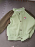 兒童秋季新款針織絨衫男女童外穿韓版棒球服外套寶寶洋氣童裝 MTH咪呢絨棒球服-綠色 100 碼（建議身高90-100cm） 曬單實(shí)拍圖