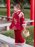 G.DUCKKIDS小黃鴨漢服女童套裝冬季新年兒童唐裝寶寶過(guò)年衣服女孩冬裝拜年服 紅色 90 建議1~2歲【 80-90cm】cm 曬單實(shí)拍圖