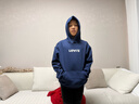 LEVI'S李維斯童裝男童連帽衛衣冬季新款兒童加絨上衣 深靛藍 160/76  曬單實(shí)拍圖