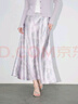 三彩2025夏季新款緞面印花半身裙松緊腰魚(yú)尾A字裙長(cháng)裙M 淡紫色花卉 M 160/68A 曬單實(shí)拍圖