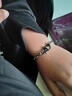 蔓笙[刻字]星芒十字架手鏈男潮嘻哈雙層疊戴男士手鏈小眾男生手環(huán)禮物 黑色款 曬單實(shí)拍圖