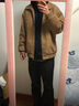 真維斯（Jeanswest）皮衣男士新款秋冬季加絨加厚保暖防風(fēng)翻領(lǐng)寬松夾克百搭外套上衣服 棕色 常規 XL 145-165斤 曬單實(shí)拍圖