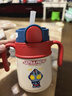 杯具熊（BEDDYBEAR）兒童保溫杯帶吸管水杯手柄背帶兩用幼兒園學生杯子400ml迪迦光線 曬單實拍圖