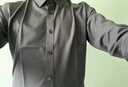 羅蒙長(cháng)袖襯衫男士純色商務(wù)休閑職業(yè)正裝工裝外套白襯衣男裝 黑色 45  曬單實(shí)拍圖