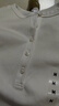 優(yōu)衣庫(kù)女裝羅紋亨利領(lǐng)T恤/長(zhǎng)袖修身短款內(nèi)搭打底25新款479591 01 乳白色 M /160/84A 曬單實(shí)拍圖