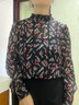 PORTS寶姿 新品女裝復古小立領(lǐng)長(cháng)袖襯衫LN9B010JPS019 黑色印花 XS (2) 曬單實(shí)拍圖