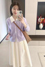 蔓爾依秋季大碼女裝韓劇穿搭衣服一整套裝氣質(zhì)減齡針織毛衣顯瘦連衣裙子 上衣+半身裙 M 建議80-100斤 曬單實(shí)拍圖