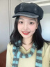 桑咻韓版小眾時(shí)髦Y2k長(cháng)條針織拼色臘腸圍巾男女日系秋冬搭配圍脖潮流橢圓標窄圍巾--藍灰 曬單實(shí)拍圖