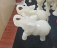 京城世家大象擺件搬家禮物喬遷玉石大象擺件家居辦公室風(fēng)水工藝品白玉對象 B款-大號一對大象（長(cháng)40厘米） 曬單實(shí)拍圖