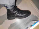 普步仕品牌馬丁靴男軟底拉鏈頭層牛皮男鞋牛筋底皮靴男休閑爸爸皮鞋男靴 黑色 高幫加絨內里 41 曬單實(shí)拍圖