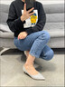達芙妮裸色高跟鞋女秋季新款氣質(zhì)尖頭細跟單鞋女超級法式優(yōu)雅職場(chǎng)皮鞋 銀色 34 曬單實(shí)拍圖