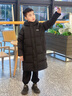 李寧（LI-NING）兒童長(cháng)款羽絨服連帽男女大童2025秋冬季新款鴨絨加厚保暖外套衣服 黑色（冬季新款） YYMV141-2 170 曬單實(shí)拍圖