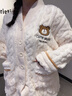 貓人睡衣女士冬季加厚珊瑚絨法蘭絨套裝春秋天白色可外穿家居服 【加絨加厚 松軟珊瑚絨】顏色一 L 【建議100-120斤】 曬單實(shí)拍圖