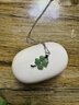 鈦鋼項鏈女貓眼石四葉草吊墜小眾百搭不掉色鎖骨鏈 綠色 曬單實(shí)拍圖