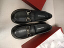 富貴鳥(niǎo)（FUGUINIAO）皮鞋女真皮樂(lè )福鞋女輕便厚底增高新款英倫風(fēng)學(xué)生單鞋女黑色小皮鞋 FN5017黑色 37 曬單實(shí)拍圖