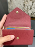 banyanu荔枝紋頭層牛皮卡包女新款時(shí)尚小巧便攜防盜刷消磁真皮駕駛證卡夾 酒紅色 曬單實(shí)拍圖