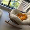 搖搖椅客廳懶人沙發(fā)家用休閑成人搖椅子室內躺椅午睡陽(yáng)臺單人沙發(fā) 咖拼白色+腳踏（親膚嬰兒絨） 曬單實(shí)拍圖
