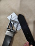 佐丹奴（Giordano）皮帶男裝商務(wù)休閑拉絲鋼扣雙面皮帶黑色男士腰帶 01131023 曬單實拍圖