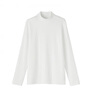 無(wú)印良品（MUJI）女式 起毛羅紋編織半高領(lǐng)長(cháng)袖T恤 上衣打底衫女款內搭春秋女裝 白色 5A S （155/80A） 曬單實(shí)拍圖
