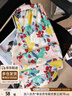 她池松緊腰休閑褲2025夏裝新款女裝度假風(fēng)印花寬松款闊腿褲 曬單實(shí)拍圖