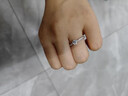 DR戒指莫桑鉆戒女一克拉2025新款白金色六爪結婚求婚閉口指環(huán)可刻字 主鉆50分【活口可調節大小】 曬單實(shí)拍圖