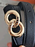 紅谷皮帶女士腰帶牛皮褲帶女式腰帶細腰帶潮流皮帶 生日禮物送女友 曬單實(shí)拍圖