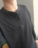 優(yōu)衣庫男裝女裝情侶華夫格亨利領(lǐng)套頭衫長(cháng)袖T恤25秋冬新款479784 09 黑色 L 曬單實(shí)拍圖