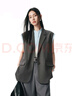 太平鳥(niǎo)【商場(chǎng)同款】西裝式馬甲外套女無(wú)袖馬夾高級套裝A1BGF3122 城堡巖灰(上衣) S 155 曬單實(shí)拍圖