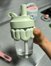 樂(lè )扣樂(lè )扣（locknlock）玻璃水杯帶吸管男女奶芙杯耐溫茶杯綠色LLG770_480ml 曬單實(shí)拍圖