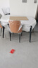 顧家家居（KUKA）現代巖板餐桌椅家用飯桌方變圓可伸縮圓桌DS7186T餐桌+折線(xiàn)橙椅*4 曬單實(shí)拍圖