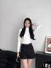 小野和子黑色短褲女25秋冬新款外穿打底西裝A字休閑寬松闊腿褲子 曬單實(shí)拍圖