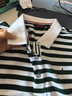 Navigare【100%棉】意大利小帆船條紋POLO衫女上衣夏季休閑純棉短袖女 漂白/綠 L 碼 曬單實(shí)拍圖