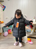 保姆鵝 兒童羽絨服男童女童連帽中長款加厚防風(fēng)保暖童裝羽絨外套 炭黑 110 曬單實拍圖