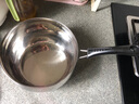 不銹鋼不粘鍋奶鍋家用湯鍋寶寶輔食鍋小鍋煮面泡面鍋電磁爐通用 帶蓋-【加厚復底更耐燒】 20cm 曬單實(shí)拍圖
