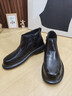 卡帝樂(lè )鱷魚(yú)（CARTELO）頭層牛皮單靴四季百搭切爾西男靴子商務(wù)休閑高幫皮鞋男K091黑色42 曬單實(shí)拍圖