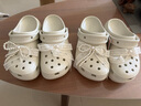 卡駱馳（CROCS）經(jīng)典珍珠蕾絲云朵洞洞鞋時(shí)尚百搭|211540 亞麻色-0HZ 35 (220mm) 曬單實(shí)拍圖