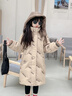 G.DUCKKIDS女童2025新款棉服兒童中大童冬裝洋氣棉襖中長(cháng)款外套棉衣 卡其色 170 cm 曬單實(shí)拍圖