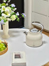 煦凜【德國】復古燒水壺電熱水壺恒溫大容量全自動(dòng)歐式電熱水壺家用304不銹鋼高顏值帶溫度表自動(dòng)斷電 1.7L 三代復古白 曬單實(shí)拍圖
