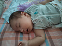 LOVE TO DREAM嬰兒防驚跳睡袋春夏輕薄款薄棉寶寶防踢被投降式睡袋 綠色兔M碼 曬單實拍圖