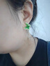 KRISTEN JUDI綠色蝴蝶耳環(huán)女銀針耳飾甜美耳釘小眾輕奢高級感無耳洞蚊香盤耳夾 耳針款-金色實用生日禮物送女友老婆閨蜜 曬單實拍圖